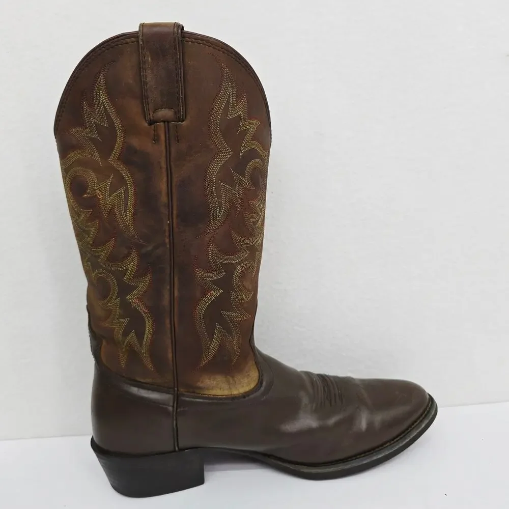 Justin Men's Western Boots Round Toe Brown 11